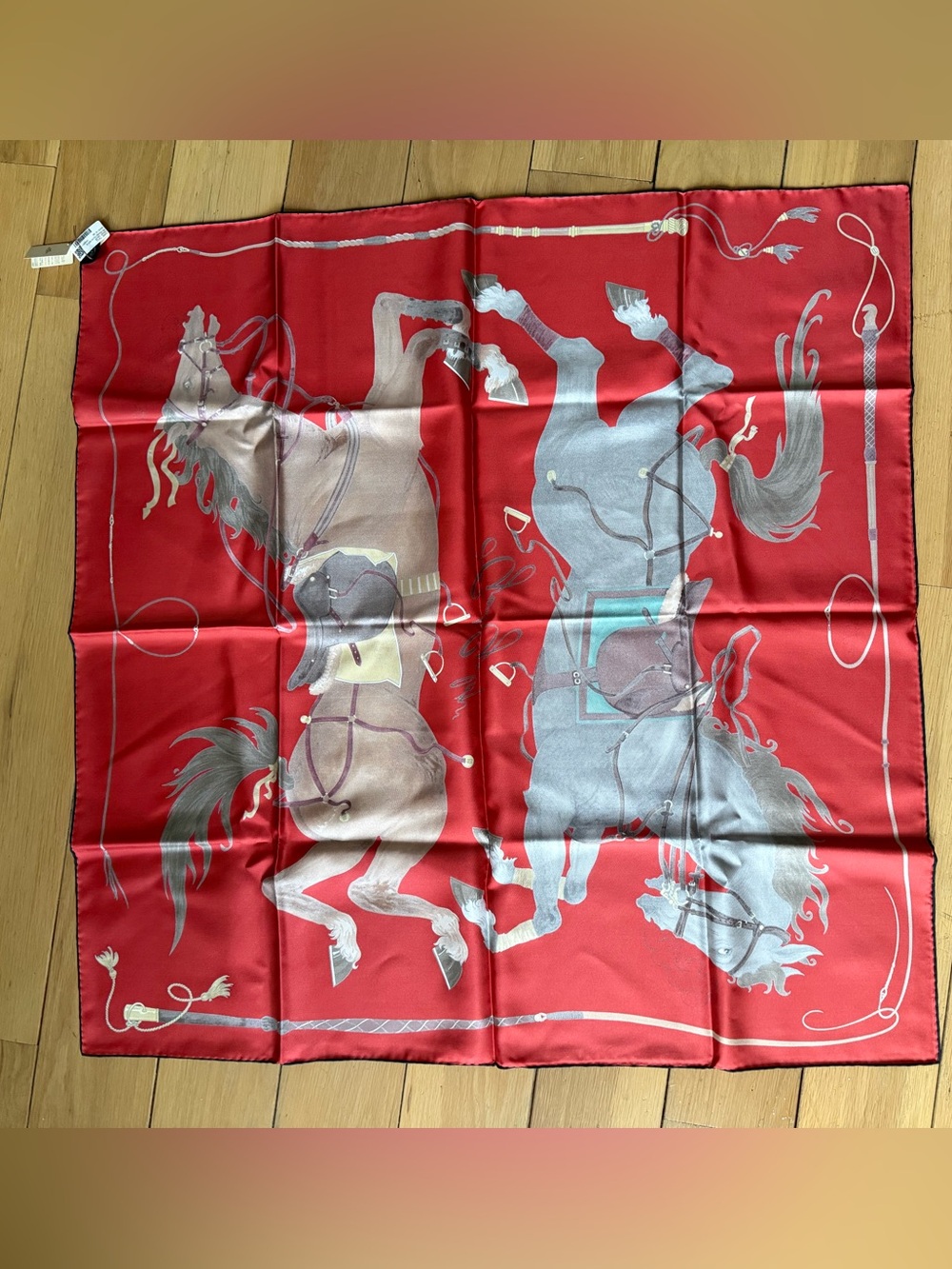 Hermes Equestrian Horse Print Silk Scarf - 90 - Picture 2 of 4